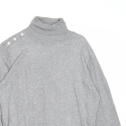 Gerard Womens Grey Roll Neck Viscose Pullover Jumper Size 10