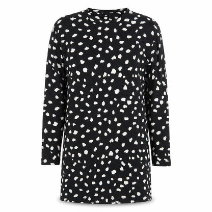 F&F Womens Black Geometric Polyester A-Line Size 6 Round Neck Pullover