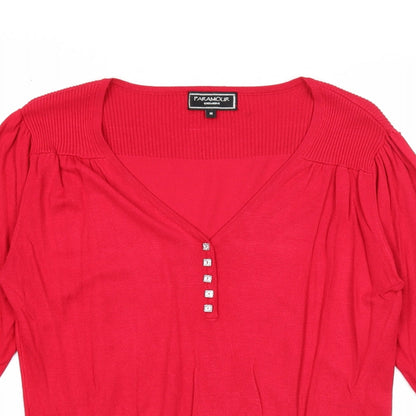 Womens UK Size M Paramour Red Pullover Jumper