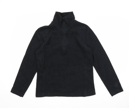 Snow Rock Womens Black Polyester Pullover Sweatshirt Size XS Zip