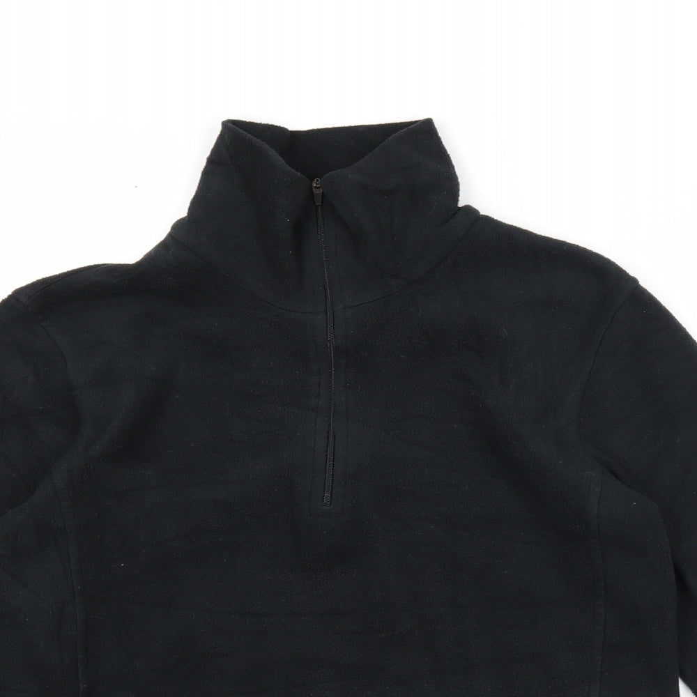 Snow Rock Womens Black Polyester Pullover Sweatshirt Size XS Zip