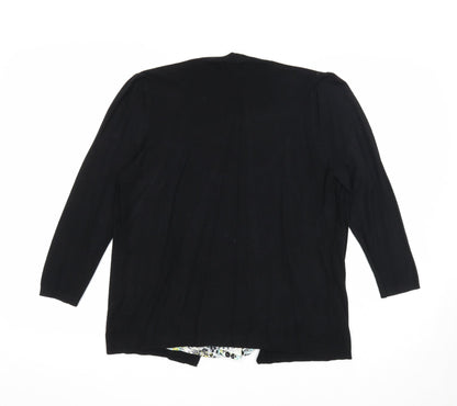 M&Co Womens Black Floral Viscose Basic Blouse Size S Scoop Neck - Twin Set