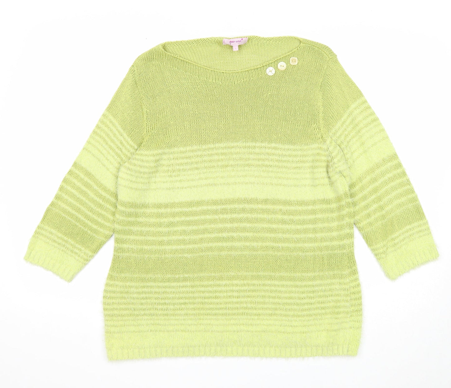 Womens UK Size L Per Una Green Pullover Jumper