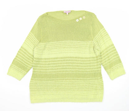 Womens UK Size L Per Una Green Pullover Jumper