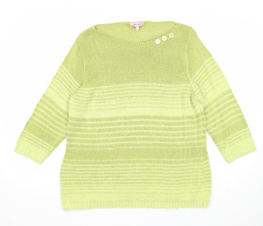 Womens UK Size L Per Una Green Pullover Jumper