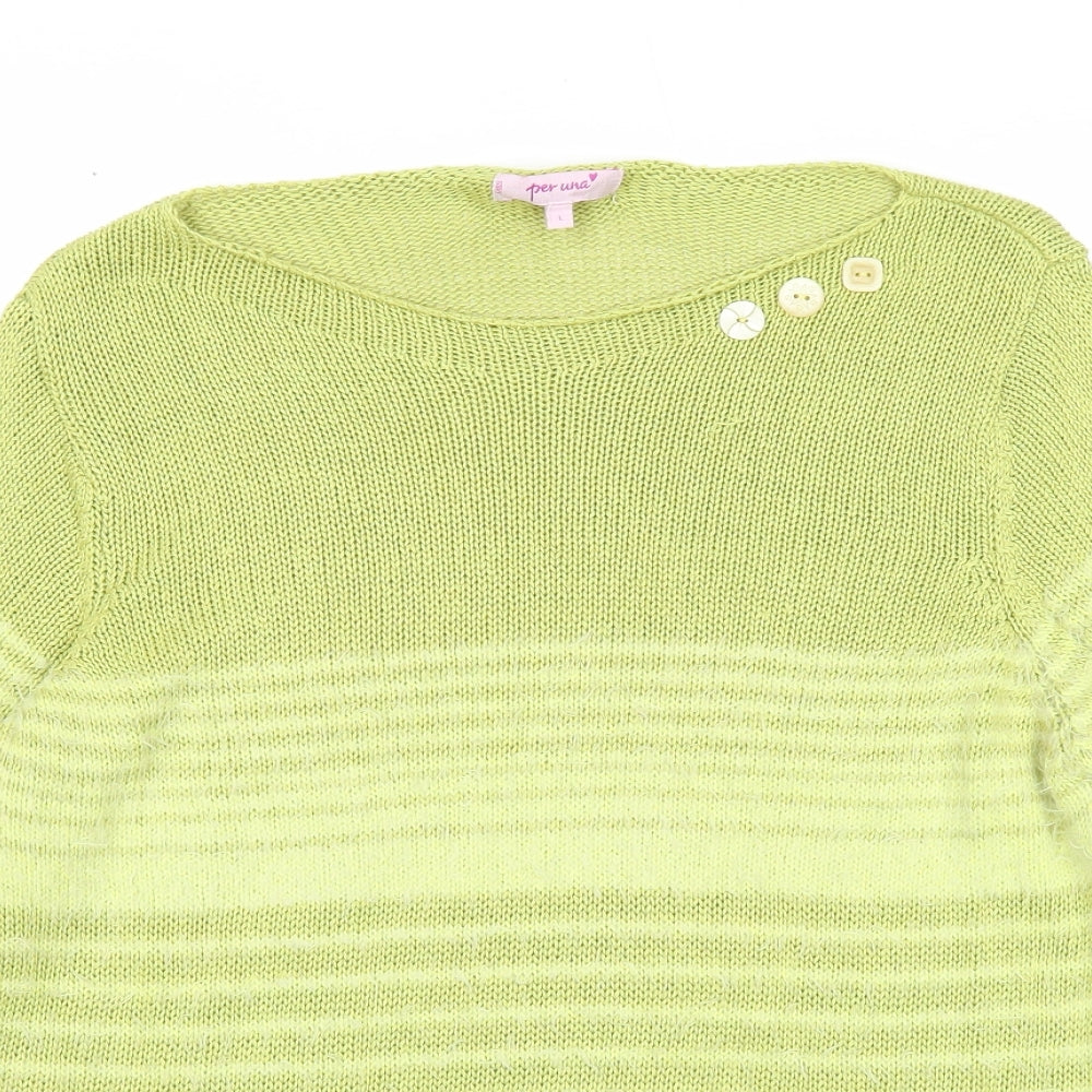 Womens UK Size L Per Una Green Pullover Jumper