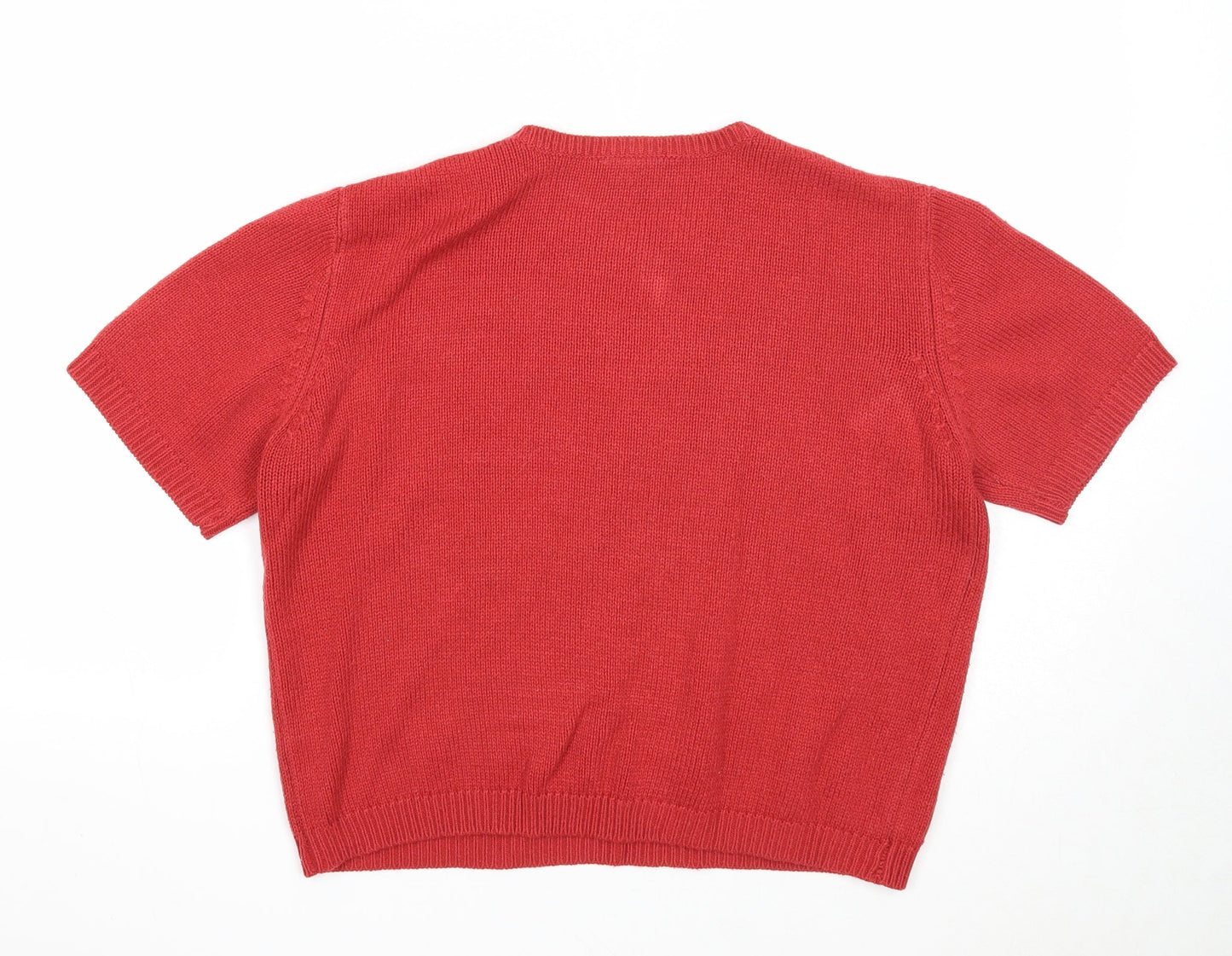 BHS Womens Red Round Neck Acrylic Pullover Jumper Size 14