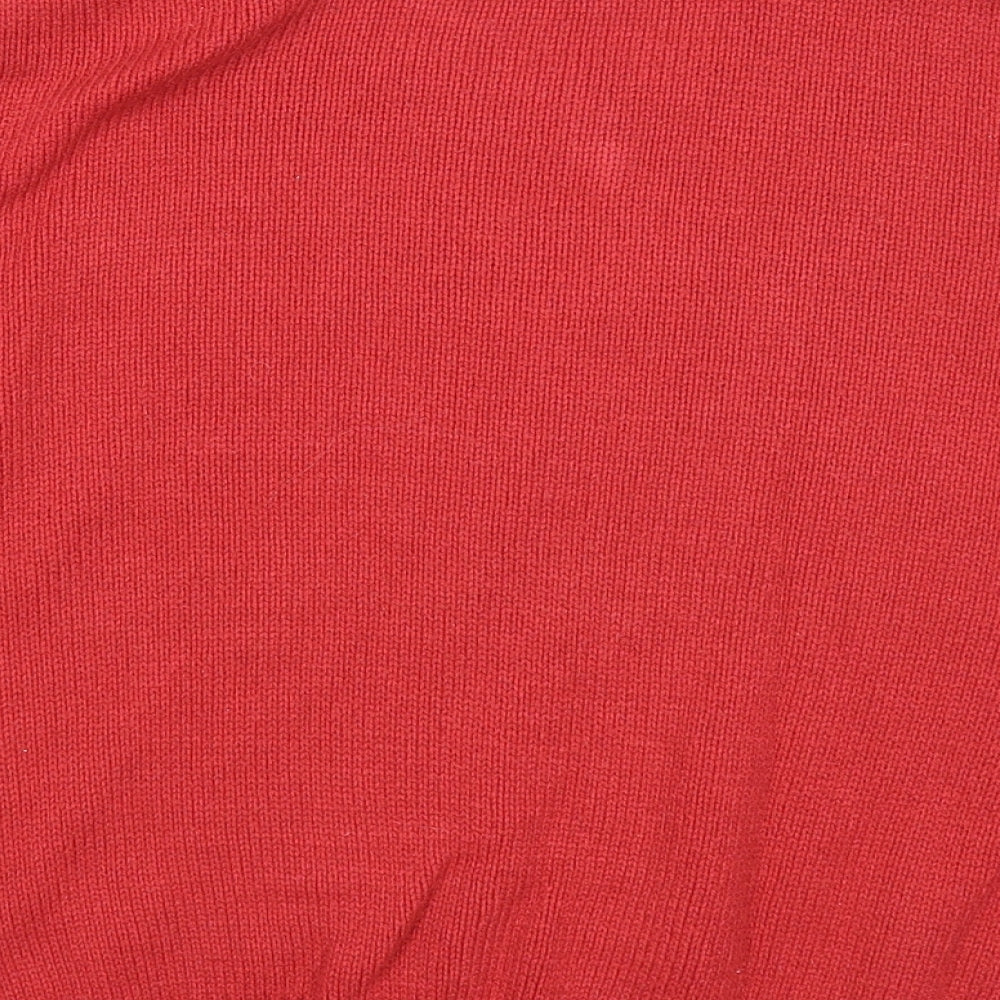 BHS Womens Red Round Neck Acrylic Pullover Jumper Size 14
