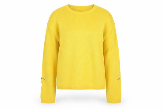Womens UK Size S Papaya Yellow Pullover Jumper