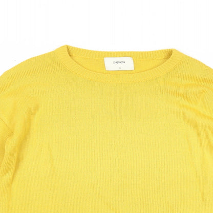 Womens UK Size S Papaya Yellow Pullover Jumper