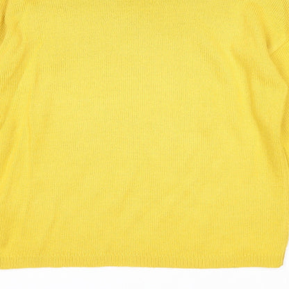 Womens UK Size S Papaya Yellow Pullover Jumper