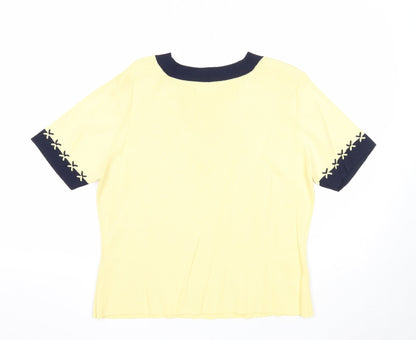 Womens UK Size M Roman Yellow Basic T-Shirt
