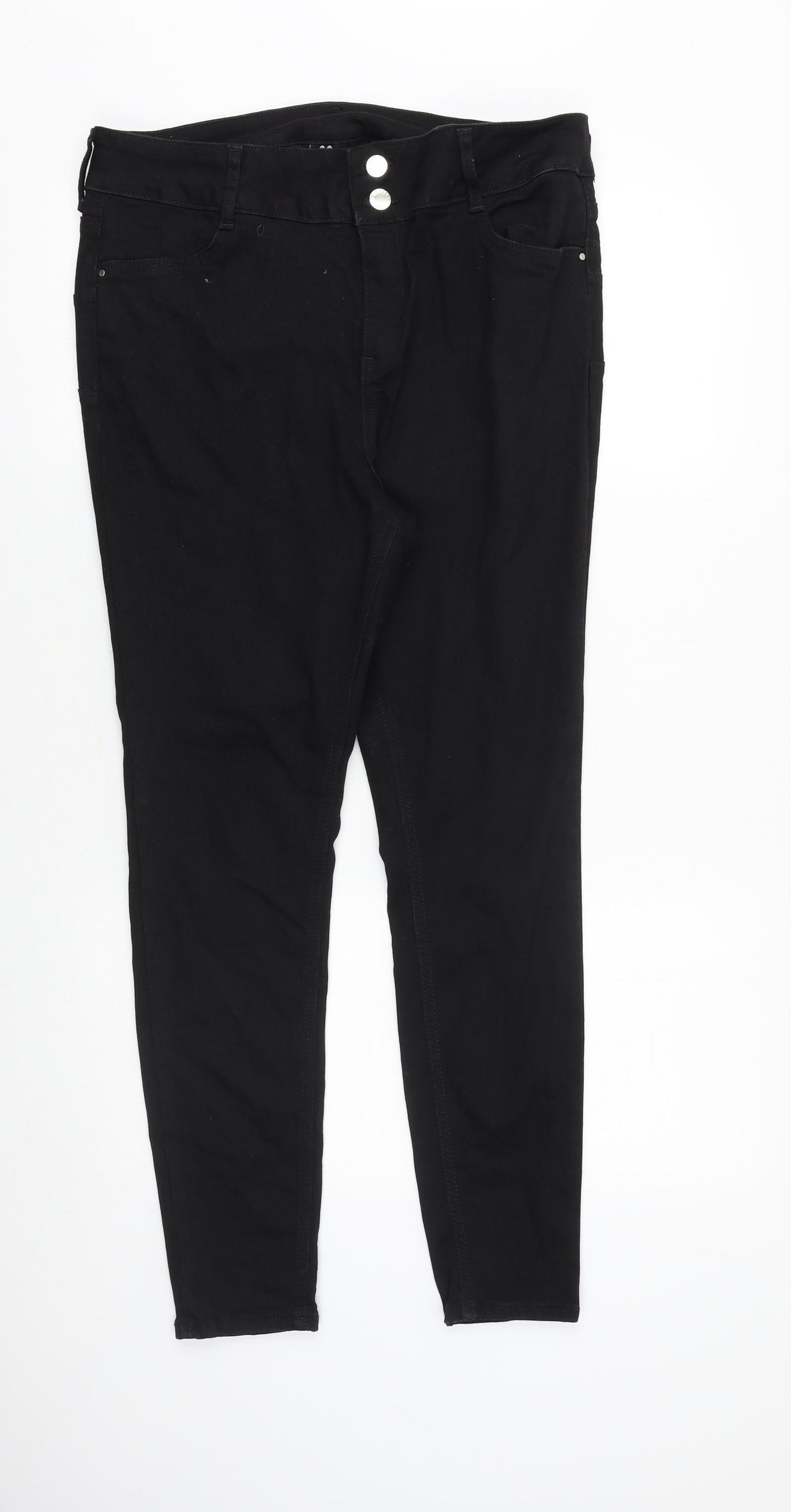 Very Womens Black Cotton Skinny Jeans Size 34 in Regular Button