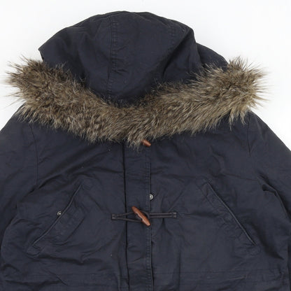 Womens UK Size 12 H&M Blue Parka Coat