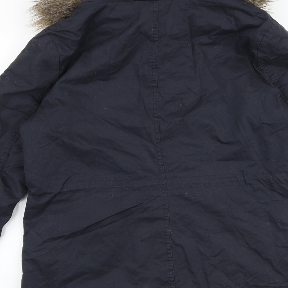 Womens UK Size 12 H&M Blue Parka Coat