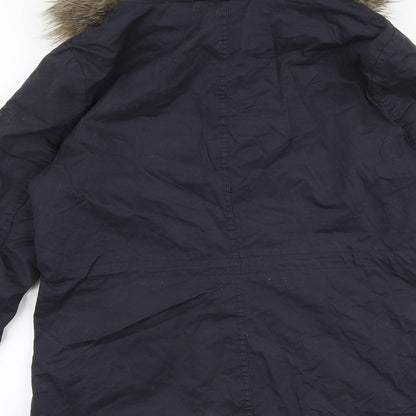 Womens UK Size 12 H&M Blue Parka Coat