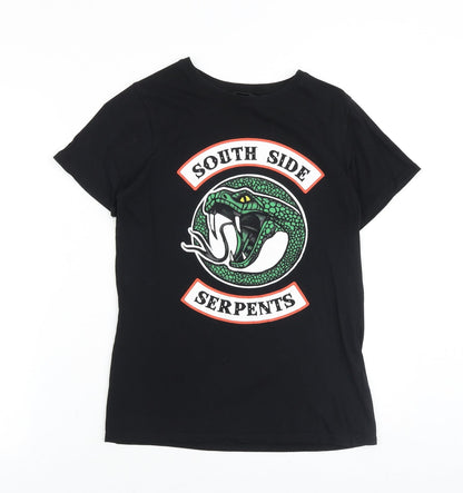 Womens UK Size 8 New Look Black Basic T-Shirt