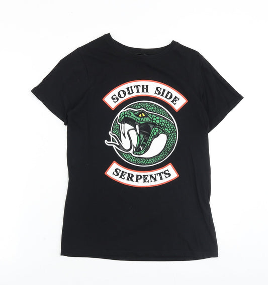 Womens UK Size 8 New Look Black Basic T-Shirt