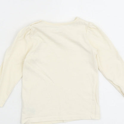 Nutmeg Baby Ivory Cotton Basic T-Shirt Size 9-12 Months Round Neck Snap