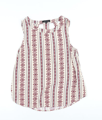 Womens UK Size 8 New Look Beige Basic Tank