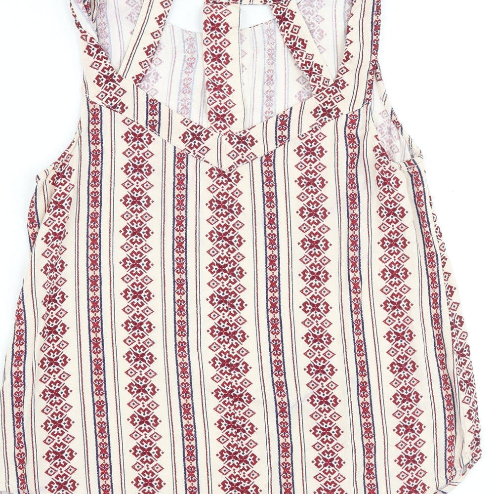 Womens UK Size 8 New Look Beige Basic Tank