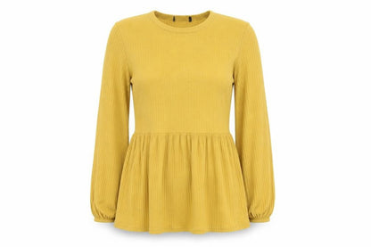 Womens UK Size 8 New Look Yellow Basic Blouse