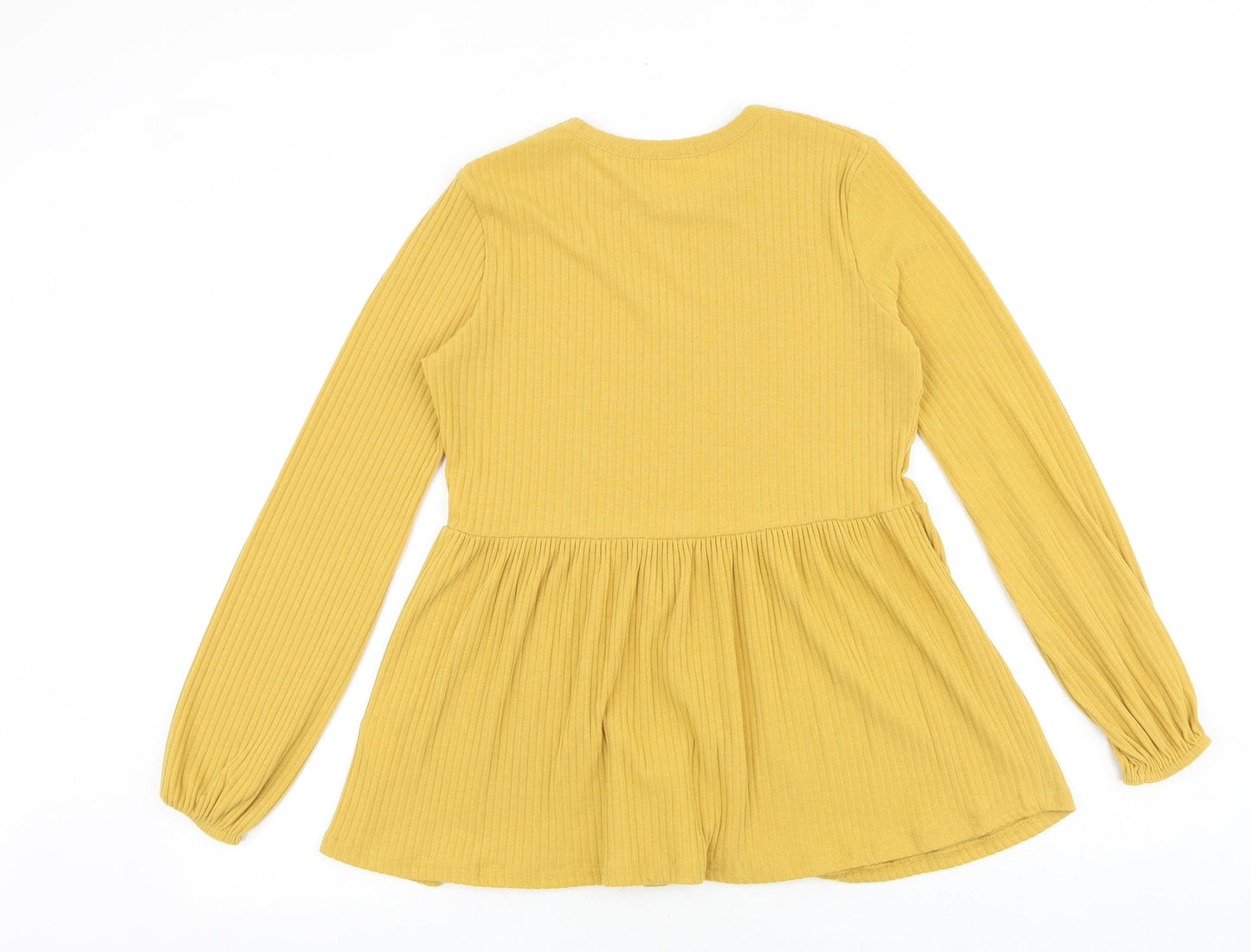 Womens UK Size 8 New Look Yellow Basic Blouse