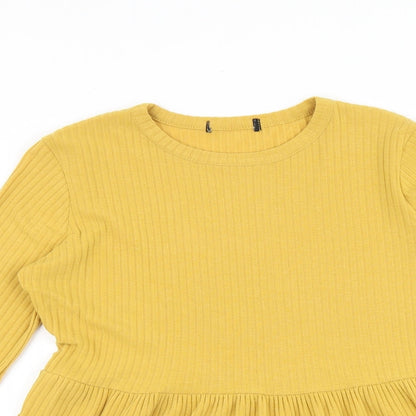 Womens UK Size 8 New Look Yellow Basic Blouse