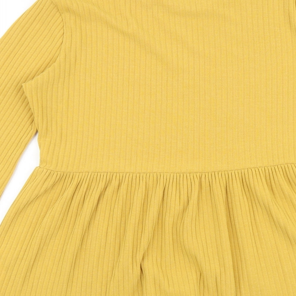 Womens UK Size 8 New Look Yellow Basic Blouse