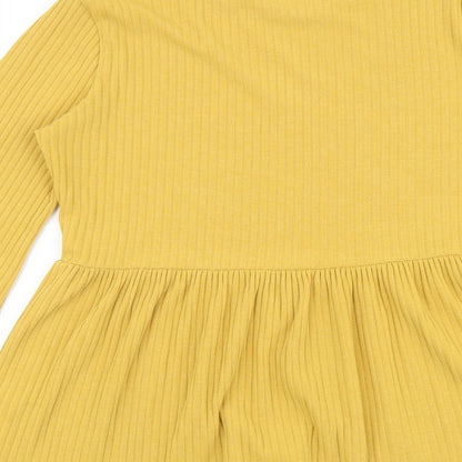 Womens UK Size 8 New Look Yellow Basic Blouse
