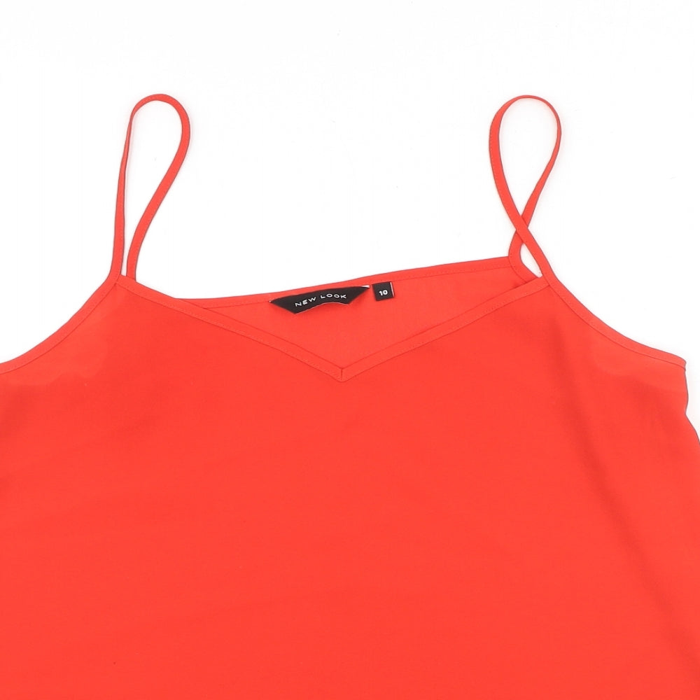Womens UK Size 10 New Look Red Basic Tank