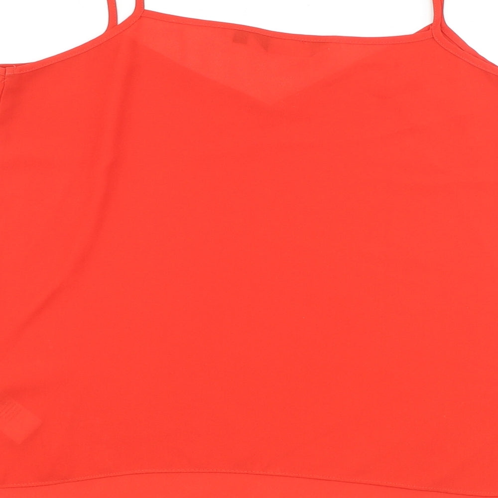 Womens UK Size 10 New Look Red Basic Tank
