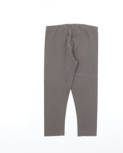 NEXT Girls Grey Cotton Jogger Trousers Size 9 Years Regular Pullover - Leggings