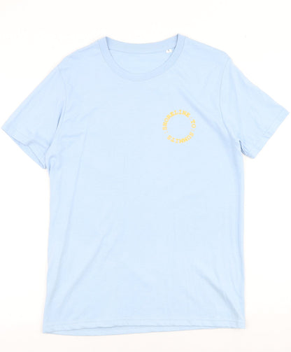 Stella Mens Blue Cotton T-Shirt Size S Round Neck