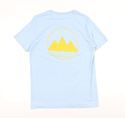 Stella Mens Blue Cotton T-Shirt Size S Round Neck