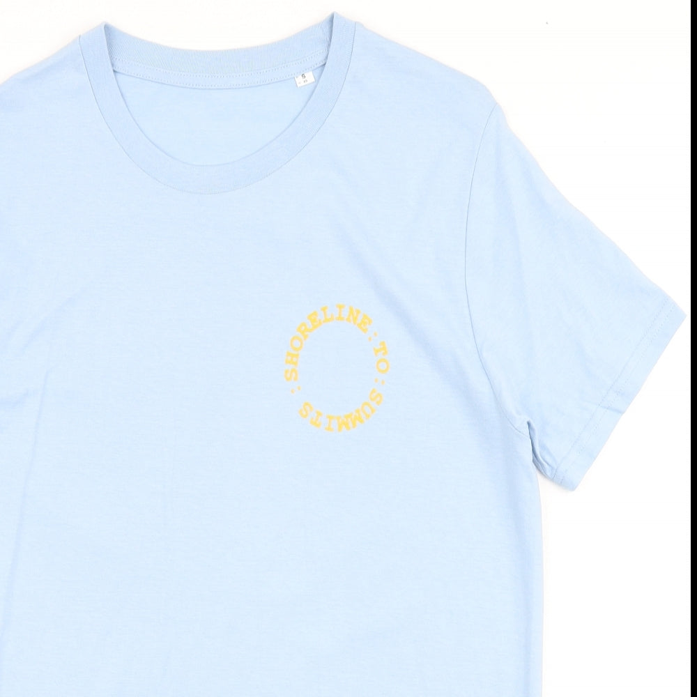 Stella Mens Blue Cotton T-Shirt Size S Round Neck