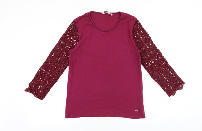 Womens UK Size M Country Casuals Pink Basic T-Shirt