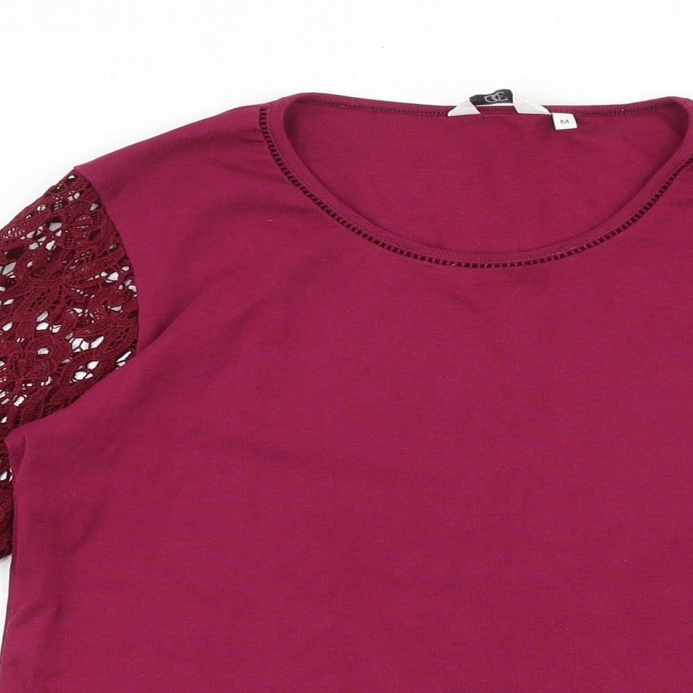 Womens UK Size M Country Casuals Pink Basic T-Shirt