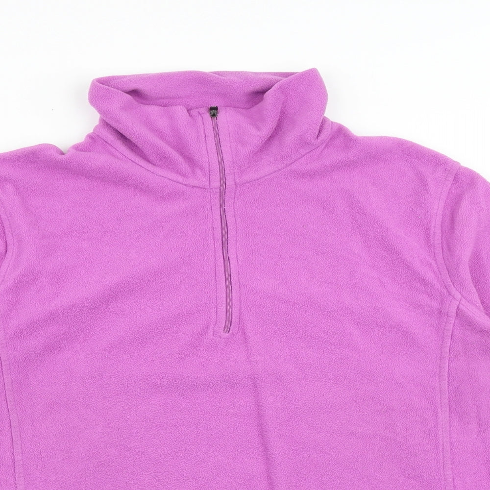 Dynamic Womens Purple Polyester Pullover Sweatshirt Size L Zip