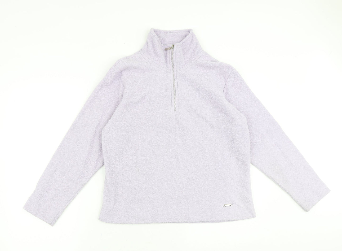Active Womens Purple Polyester Pullover Sweatshirt Size 10 Zip