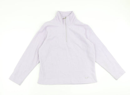 Active Womens Purple Polyester Pullover Sweatshirt Size 10 Zip
