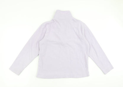 Active Womens Purple Polyester Pullover Sweatshirt Size 10 Zip