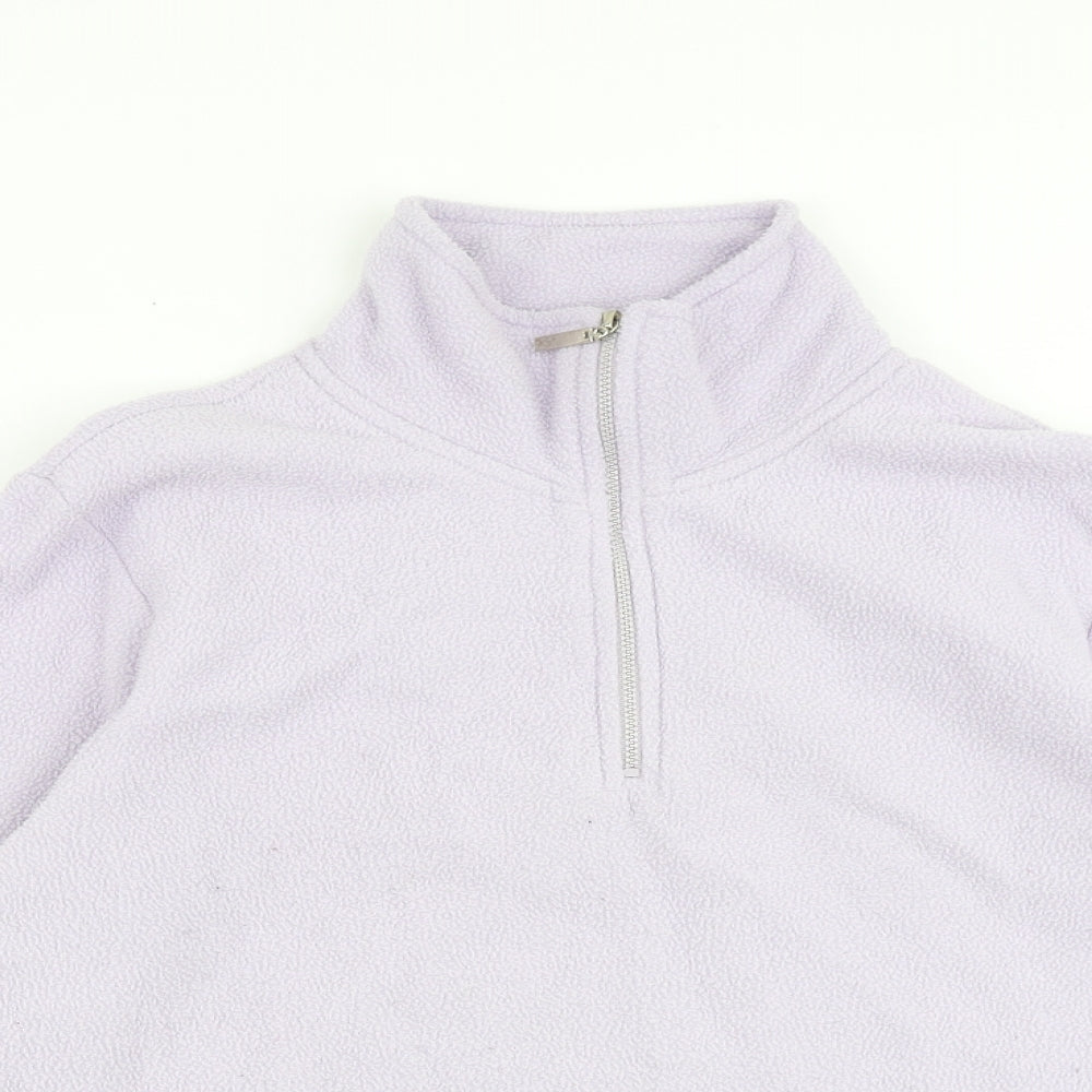 Active Womens Purple Polyester Pullover Sweatshirt Size 10 Zip