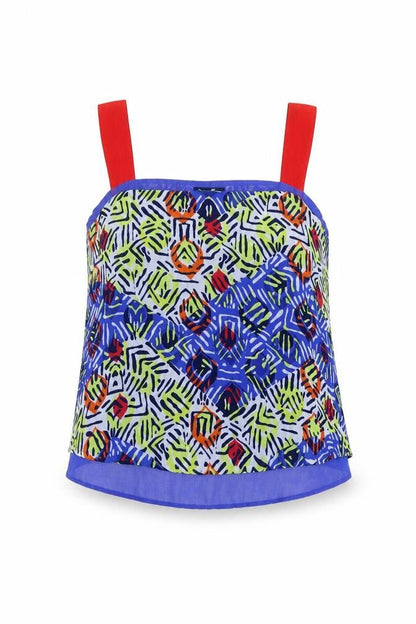 NEXT Womens Multicoloured Geometric Polyester Basic Tank Size 8 Square Neck