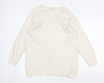 Womens UK Size M H&M White Pullover Jumper