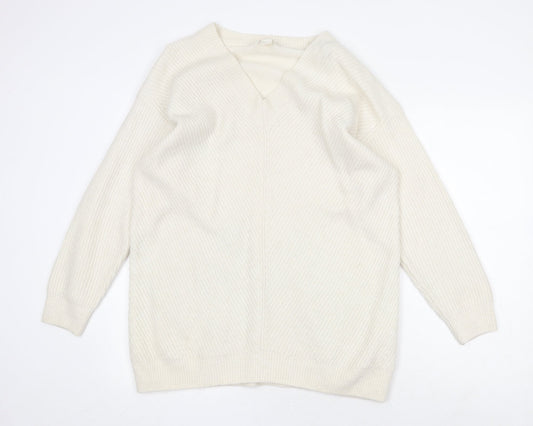 Womens UK Size M H&M White Pullover Jumper