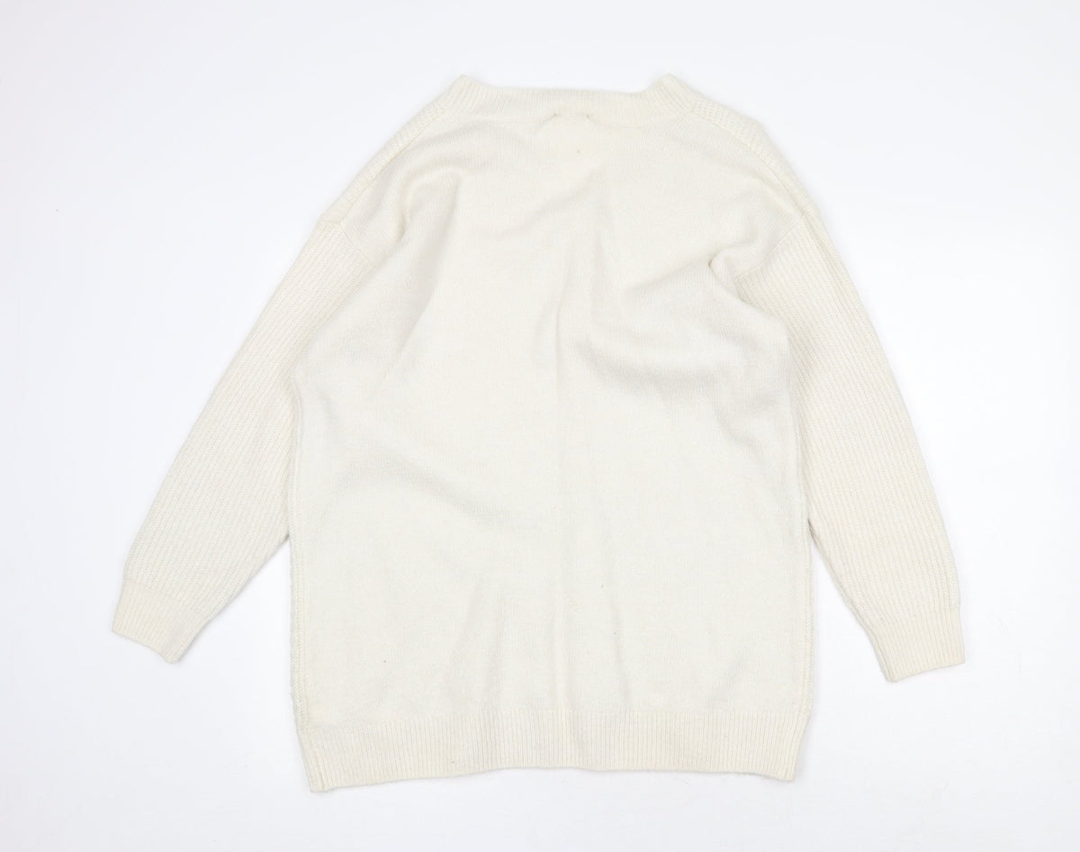 Womens UK Size M H&M White Pullover Jumper