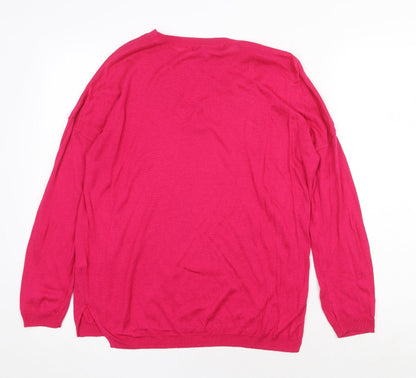 Womens UK Size M Marks and Spencer Pink Pullover Jumper
