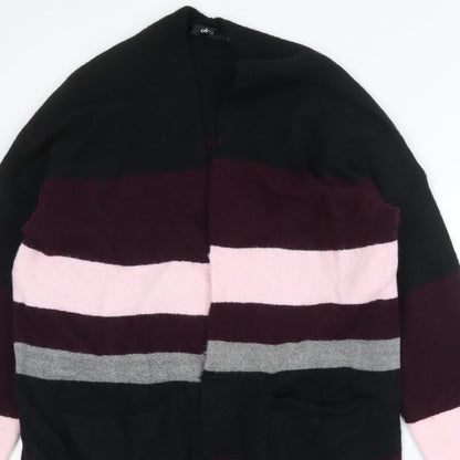 Ellos Womens Multicoloured V-Neck Striped Acrylic Cardigan Jumper Size 10