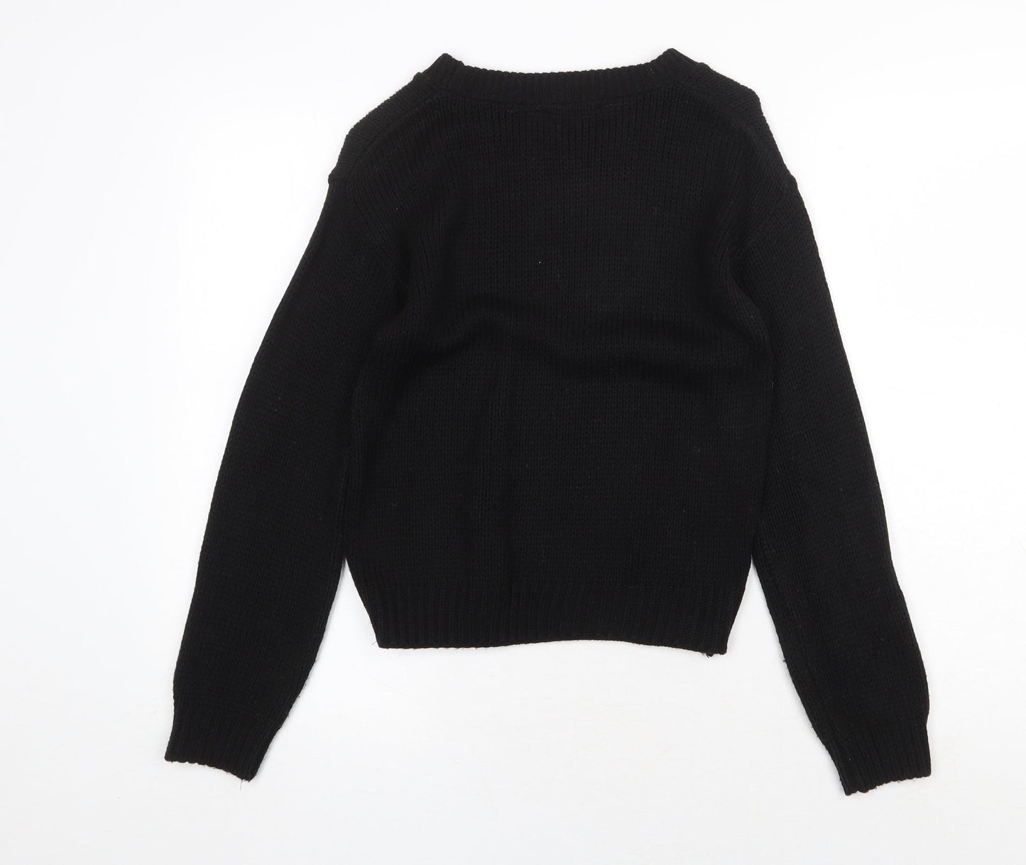 Womens UK Size XS Glamorous Black Pullover Jumper